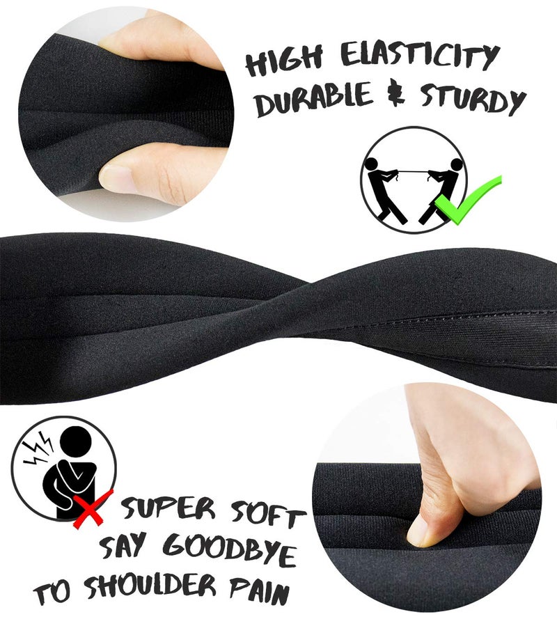 Wepop Guitar Strap Elastic Soft Comfortable Neoprene Leather 3.4in Bass Acoustic Electric Guitar (391) - Image 4